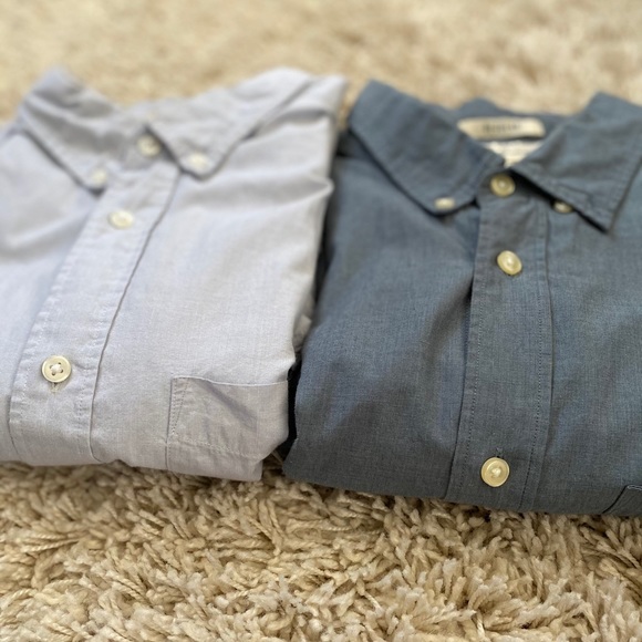 2 Men’s H&M Short Sleeve Button Down Shirts M - Picture 1 of 9